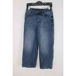 Judy Blue 7 28 Cotton Stretch Denim Wide Leg Cropped Jeans